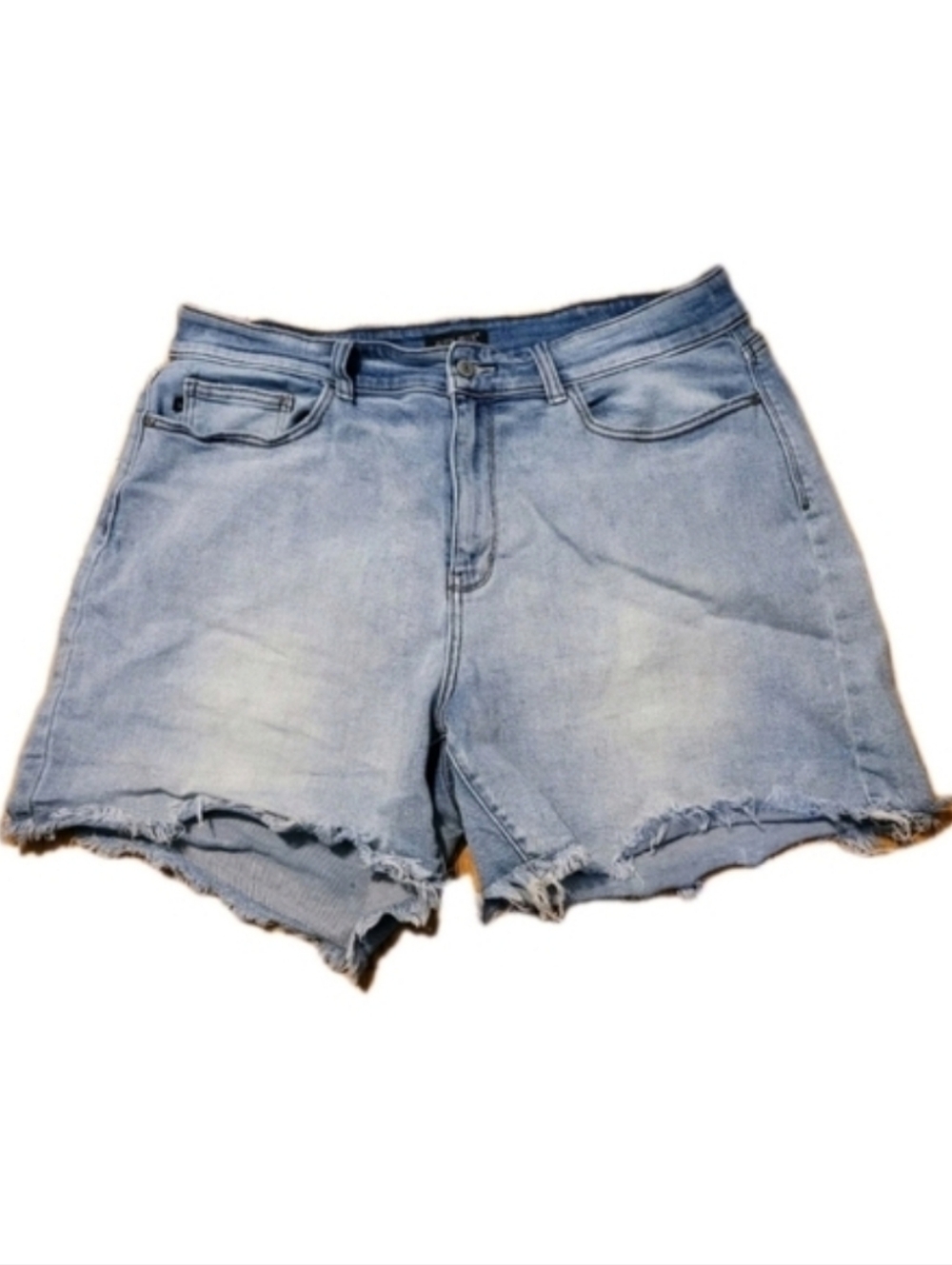 Judy Blue Womens Shorts 3XL Distressed Light Blue Frayed Hem Tomato Girl
